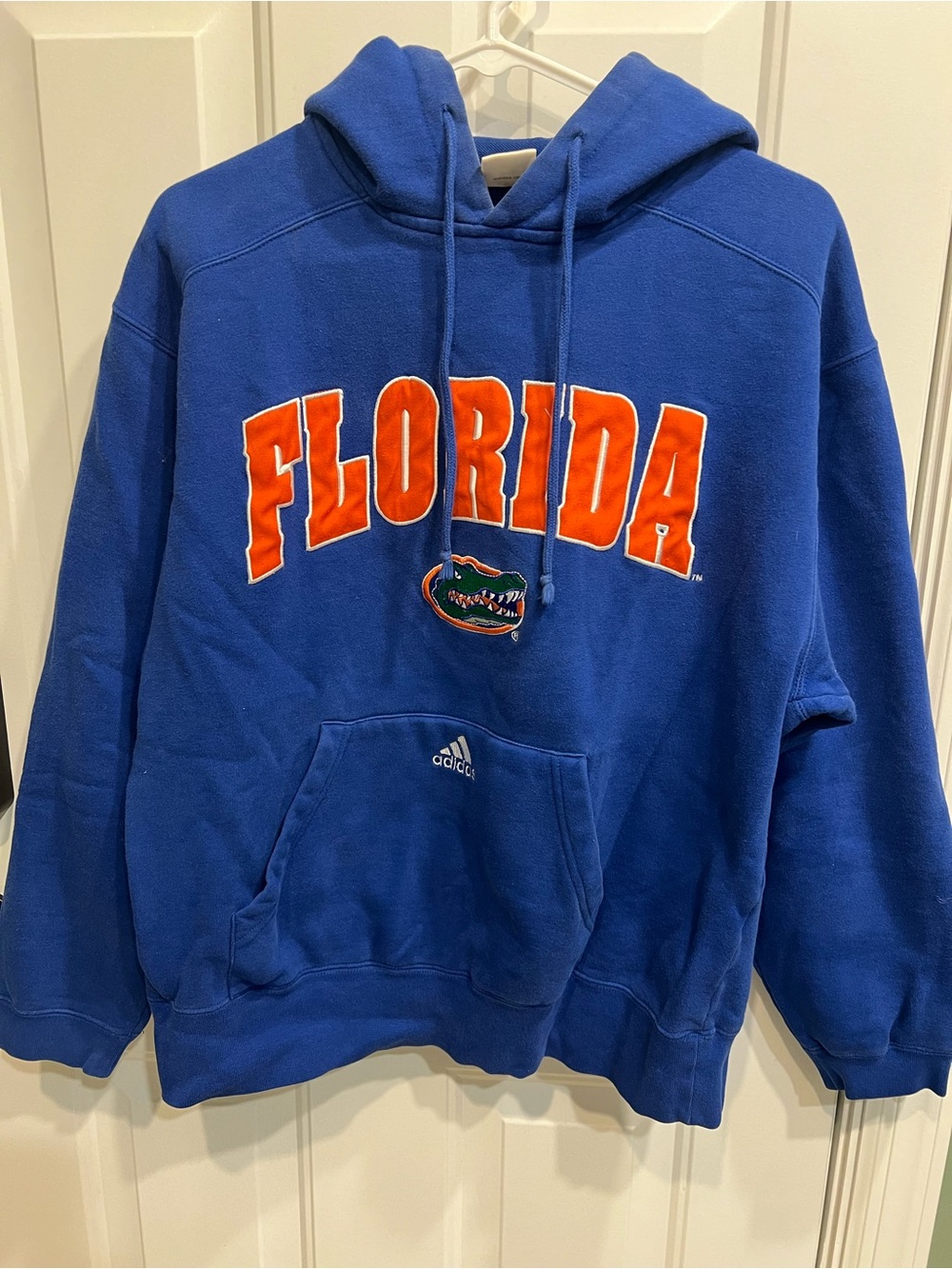adidas Royal Blue Florida Team Pullover Hoodie with Orange Lettering